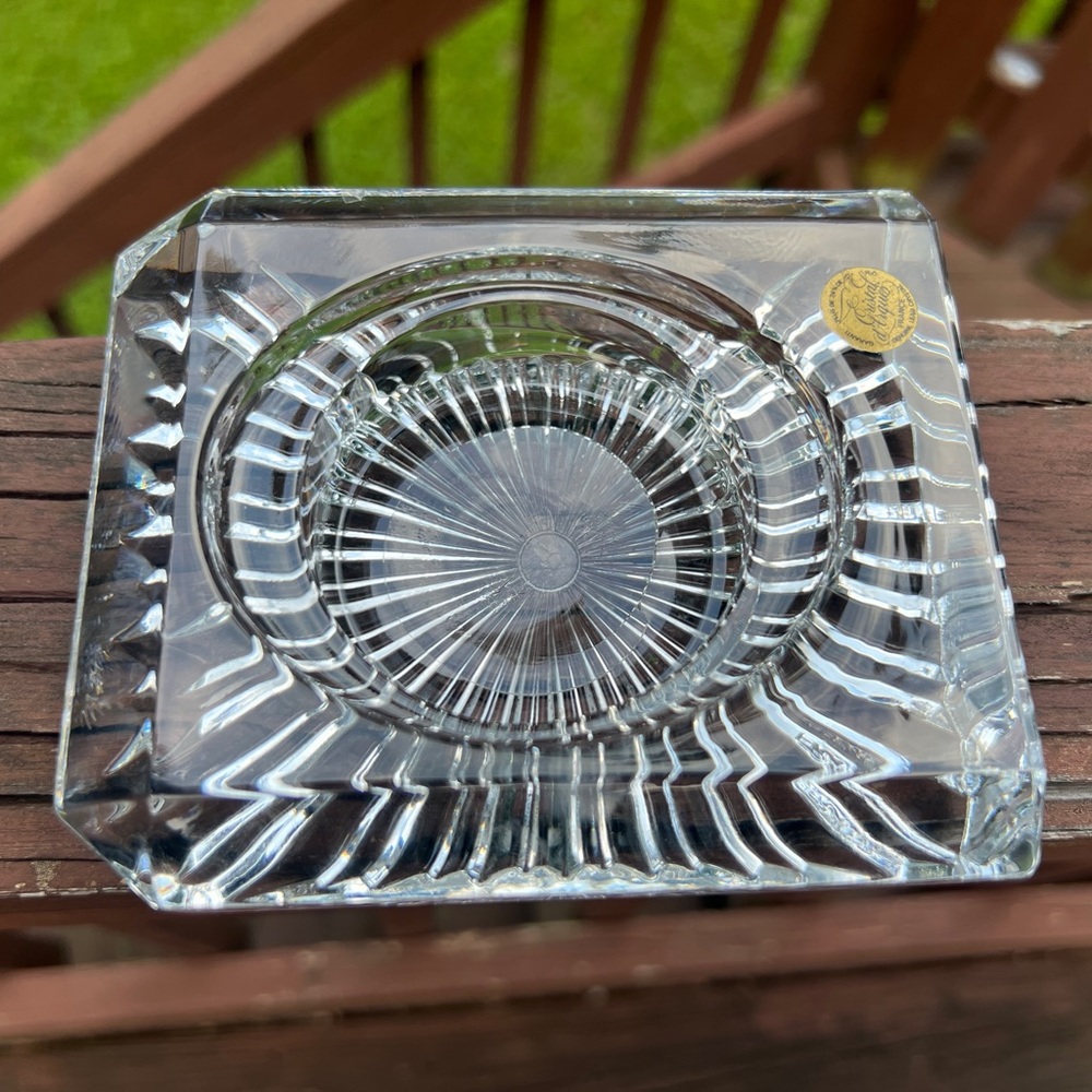Cristal D'Arques Genuine Lead Crystal Mid-Century Modern Candle Holder, France